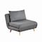 Flash Furniture Shaw Convertible Tri-Fold Sleeper Chair w/ Pillow, Channel Stitching and Hideaway Legs in Dark Gray BO-BS-BS031-DKGRY-GG - alternate 3
